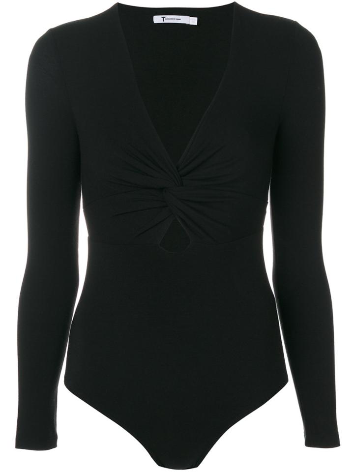 T By Alexander Wang Twist V-neck Leotard - Black