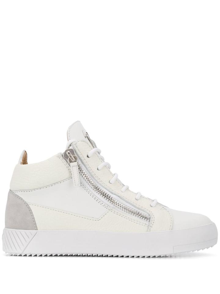Giuseppe Zanotti Stitched Panel Sneakers - White