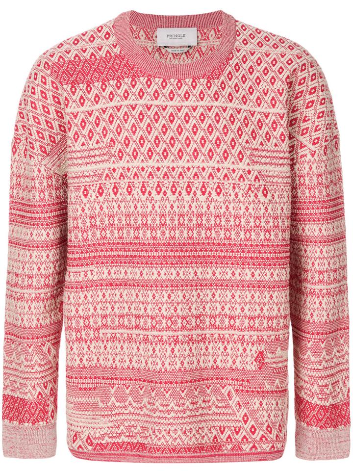 Pringle Of Scotland Oversized Sanquhar Jumper - Red