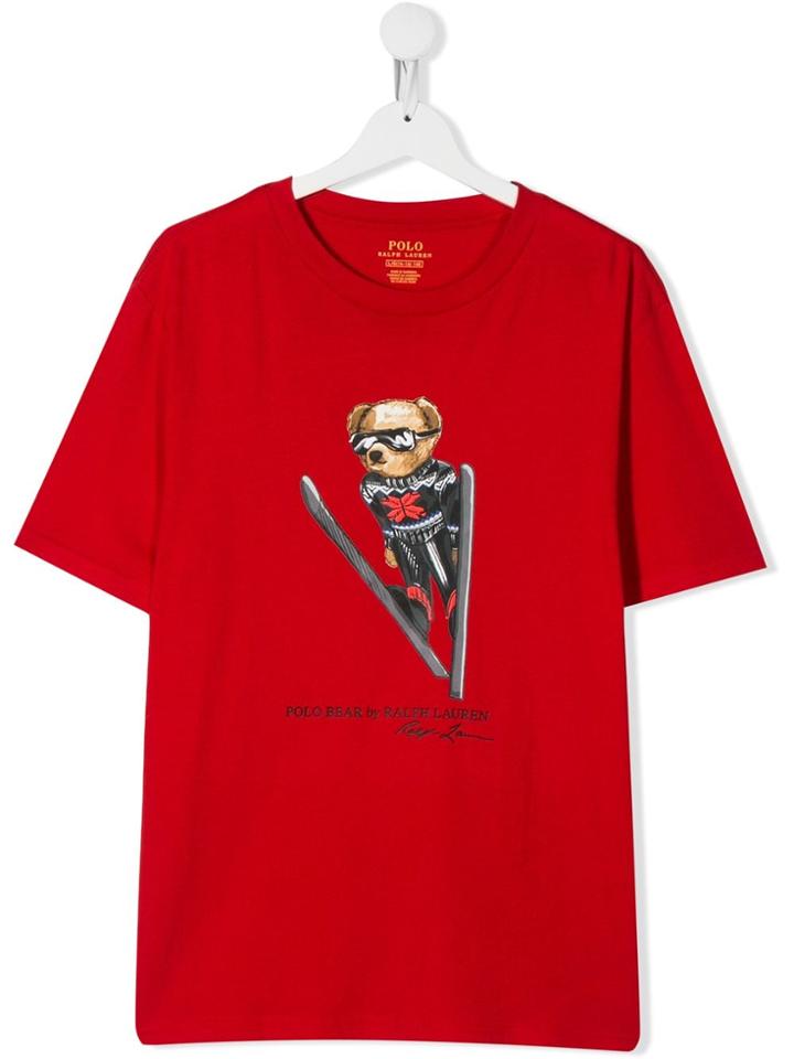 Ralph Lauren Kids Teen Ski Jump Bear T-shirt - Red