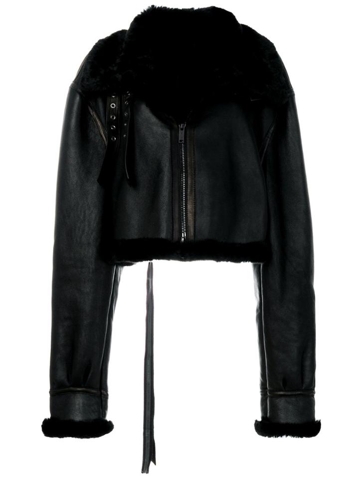 Unravel Project Cropped Oversized Jacket - Black