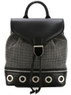 Alexander Mcqueen Eyelet Embellished Backpack, Black, Calf Leather/metal Other