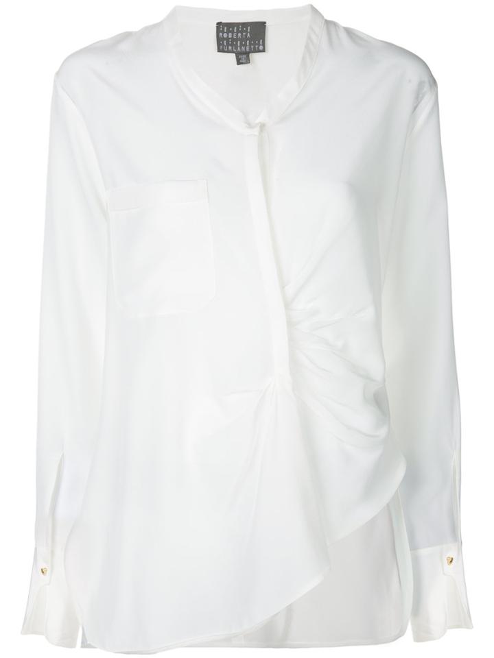 Roberta Furlanetto Draped Crepe De Chine Blouse - White