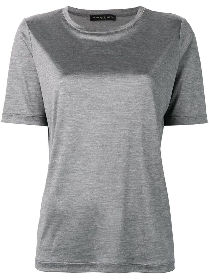 Fabiana Filippi Bead Detail T-shirt - Grey