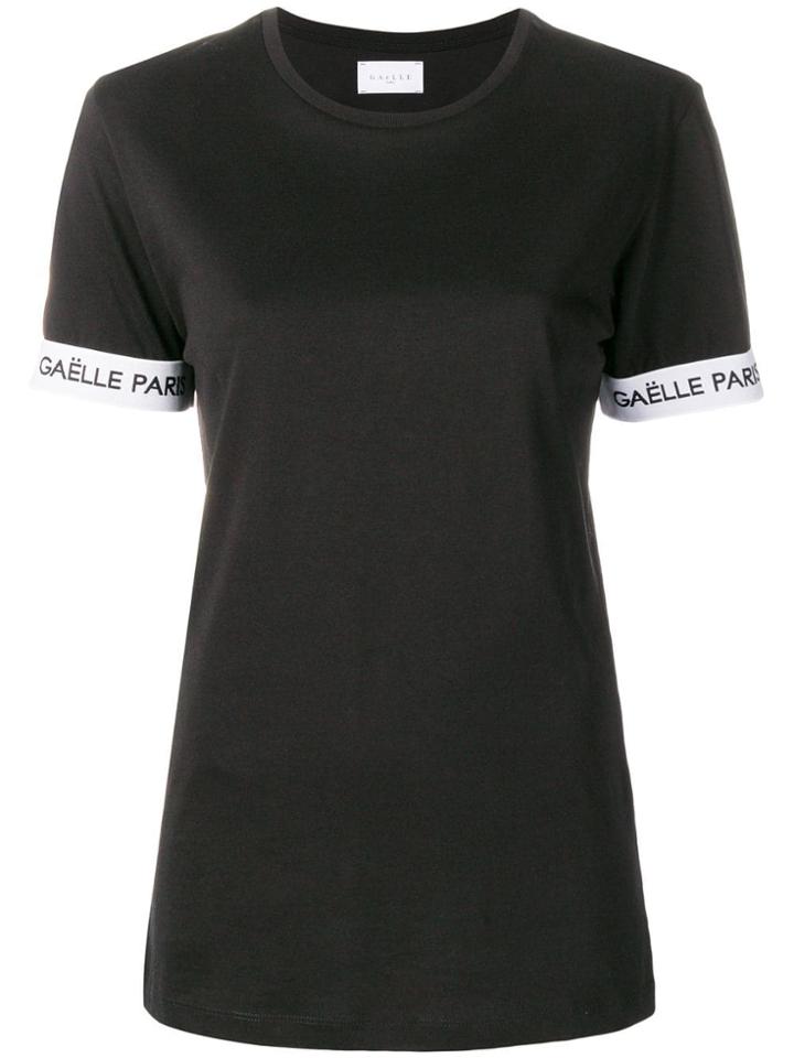 Gaelle Bonheur Sleeve Logo T-shirt - Black