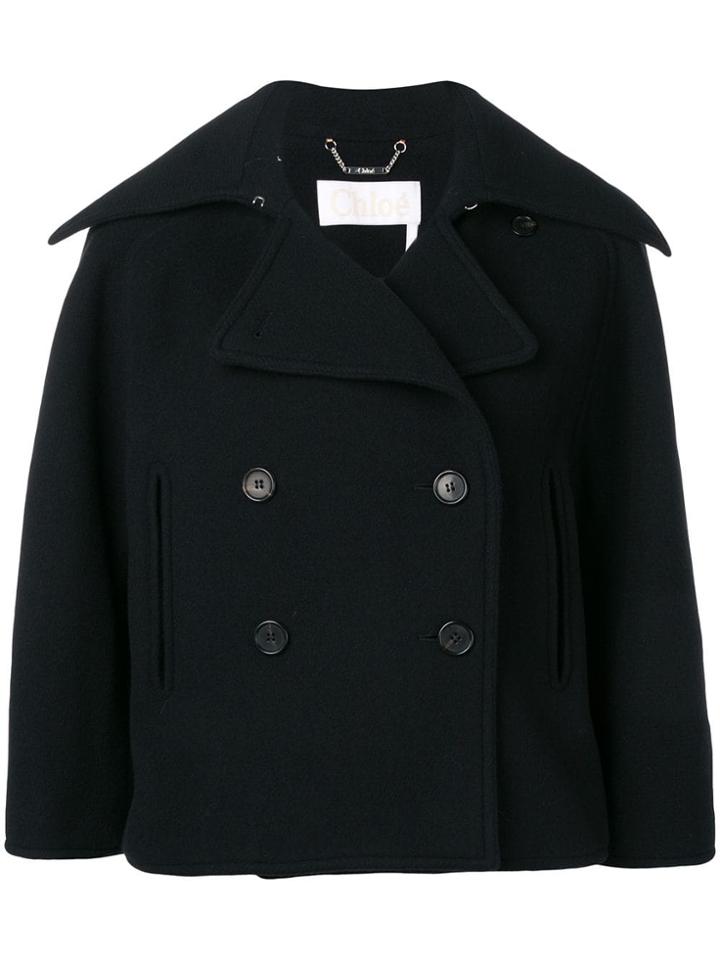Chloé Micro Caban Coat - Blue