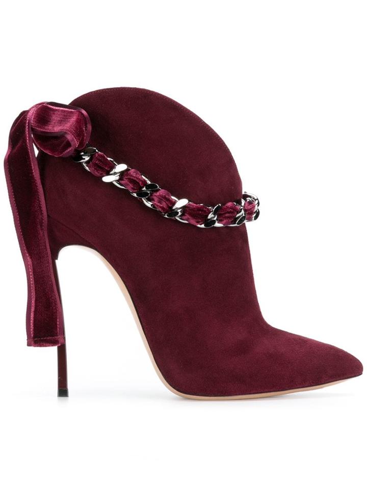 Casadei Chain Trimmed Boots - Red