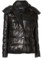 Tom Ford Padded Hooded Leather Jacket - Black