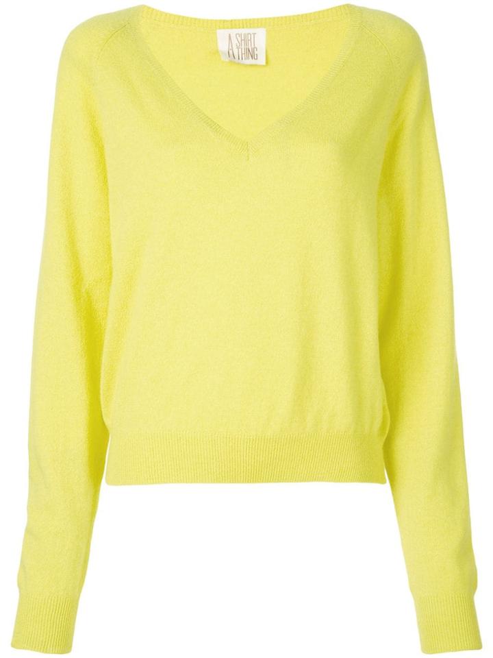 A Shirt Thing V-neck Sweater - Yellow