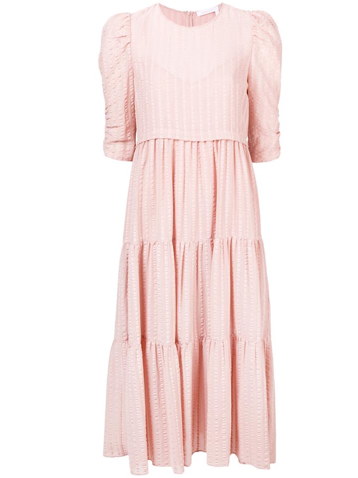See By Chloé Striped Midi Dress - Pink & Purple