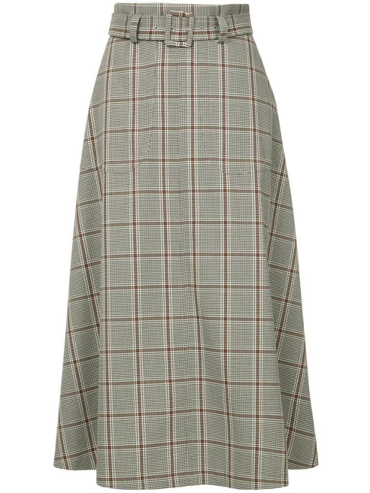G.v.g.v. Plaid Flared Skirt - Brown