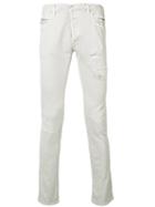 Balmain Distressed Slim Jeans, Men's, Size: 32, Grey, Cotton/polyurethane
