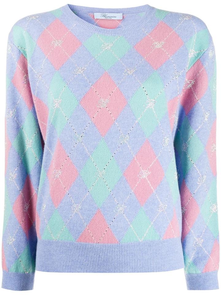 Blumarine Geometric-print Jumper - Purple