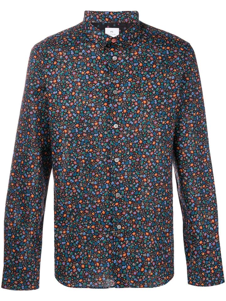 Ps Paul Smith Floral Print Shirt - Black