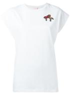 Giamba Flamingo Patch T-shirt, Women's, Size: 38, White, Cotton