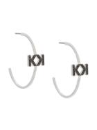 Karl Lagerfeld Double K Hoop Earrings - Silver