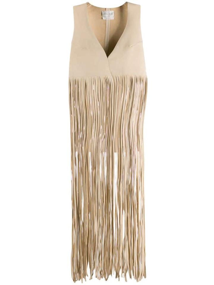 Forte Forte Fringed Gilet - Neutrals