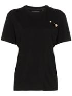 Blindness Faux-pearl Appliqué Cotton T-shirt - Black