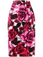 Prada Floral Print Pencil Skirt - Pink