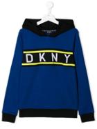 Dkny Kids Teen Logo Print Hoodie - Blue