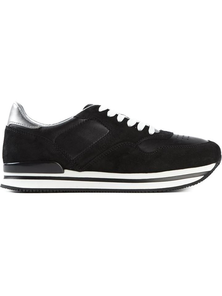Hogan Panelled Sneakers, Women's, Size: 41, Black, Leather/rubber