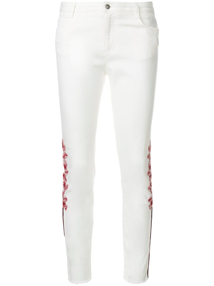 Ermanno Scervino Cherry Blossom Skinny Trousers - White