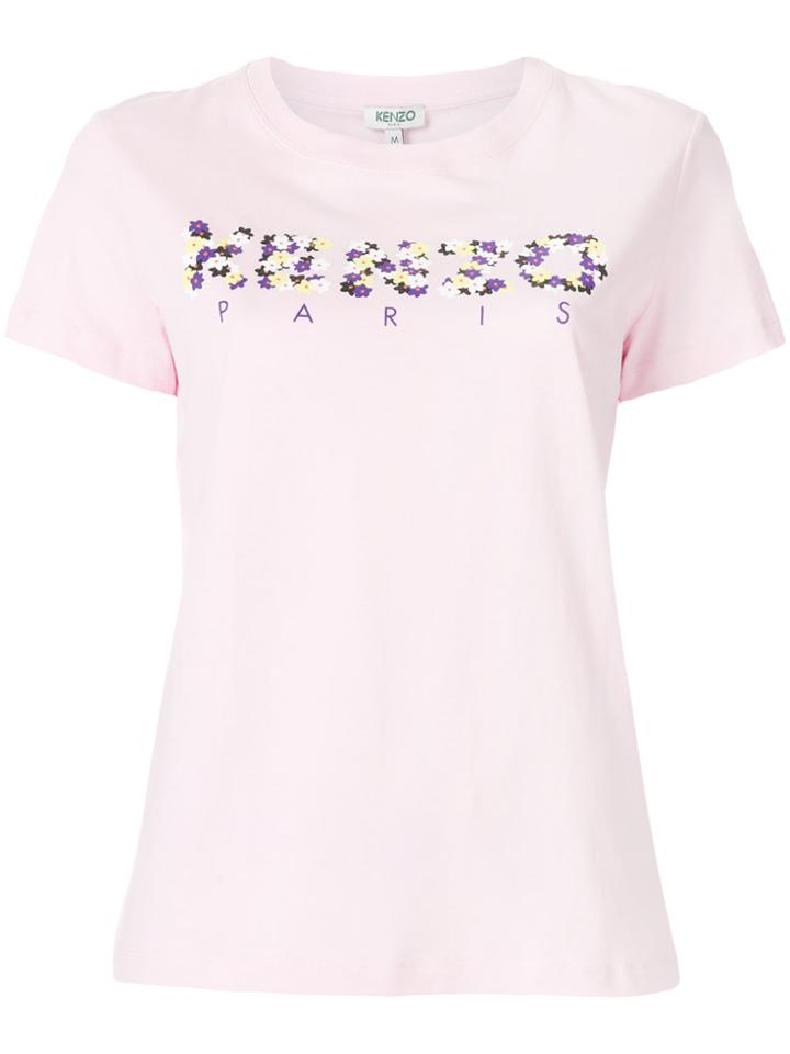 Kenzo Floral Logo T-shirt - Pink & Purple