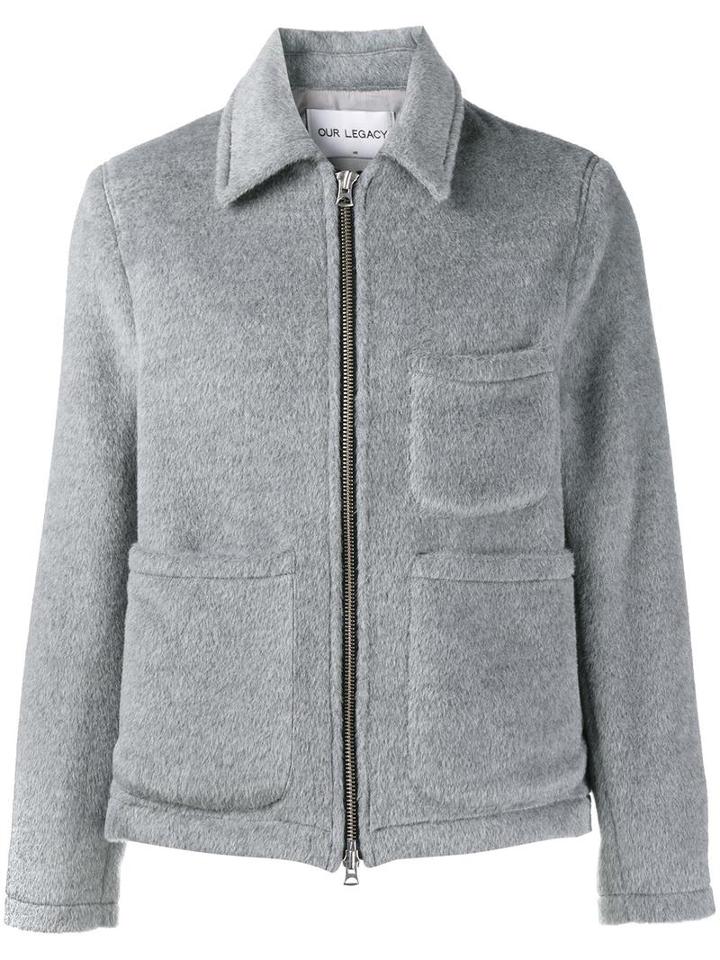 Our Legacy Zip Jacket, Men's, Size: 50, Grey, Virgin Wool/mohair/polyamide/viscose