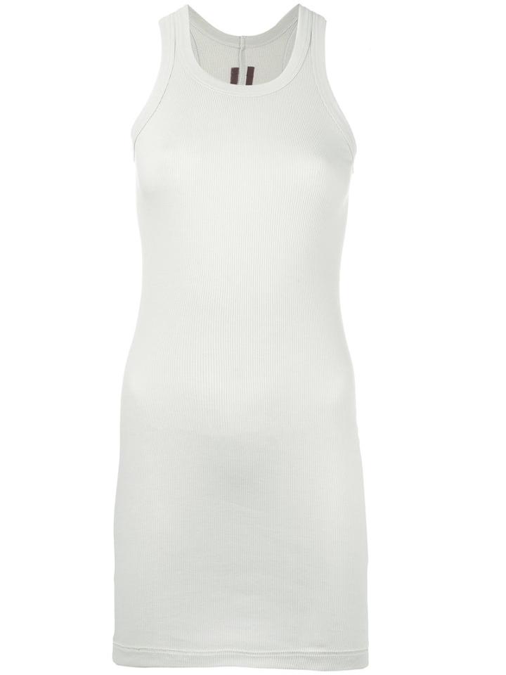 Rick Owens Drkshdw - Long Ribbed Tank - Women - Cotton - L, Grey, Cotton