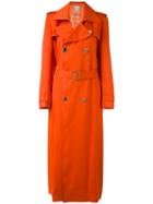 Each X Other - Long Poetry Printed Trench Coat - Women - Acetate/viscose - M, Yellow/orange, Acetate/viscose