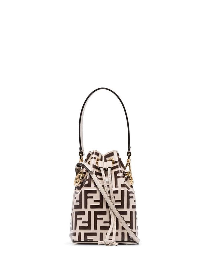 Fendi Mini Mon Tresor Ff Logo Bag - Brown