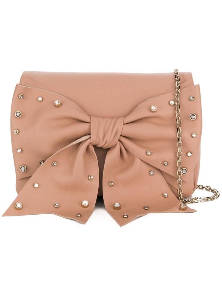 Red Valentino Studded Bow Crossbody Bag - Neutrals