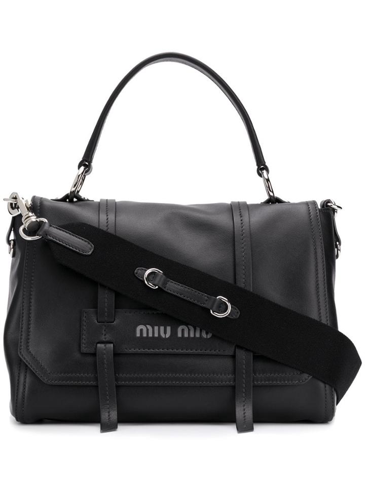 Miu Miu Front Flap Tote - Black
