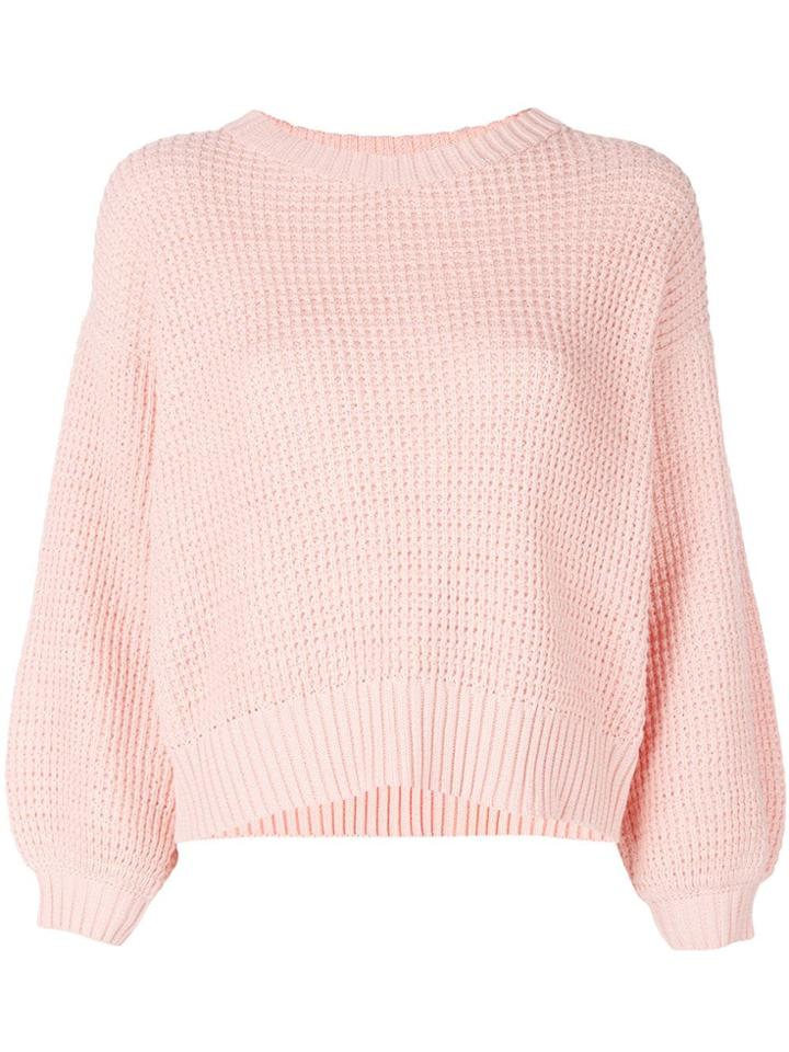 I Love Mr Mittens Waffle Knitted Jumper - Pink