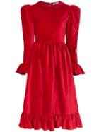 Batsheva Peter Pan Collar Dress - Red