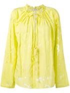 Dorothee Schumacher Sheer Tie-up Blouse, Women's, Size: 2, Yellow/orange, Silk/cotton/viscose