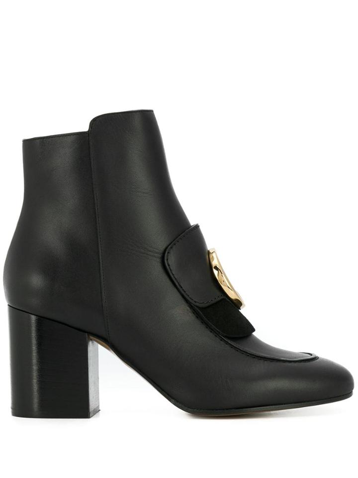 Chloé C Logo Ankle Boots - Black