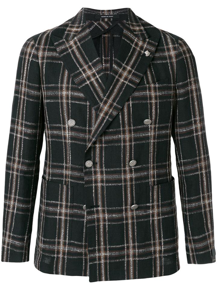 Tagliatore Madras Blazer - Brown