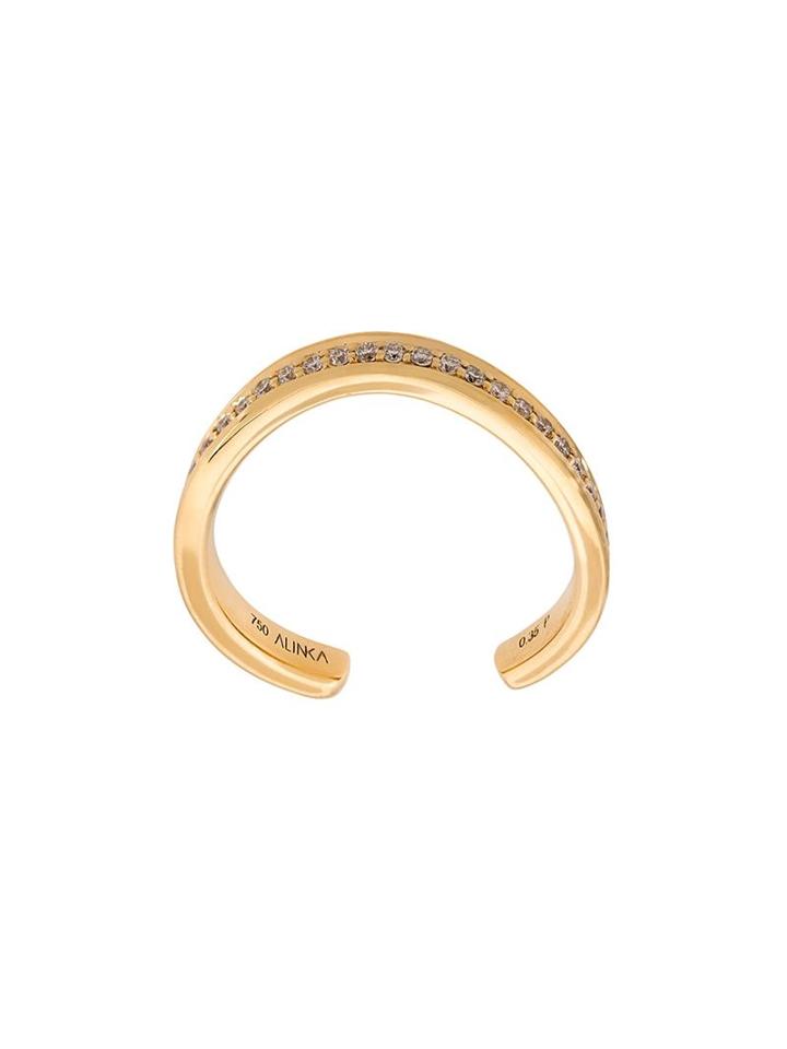 Alinka 'tania' Thumb Ring Diamond Full Surround, Women's, Size: P, Metallic