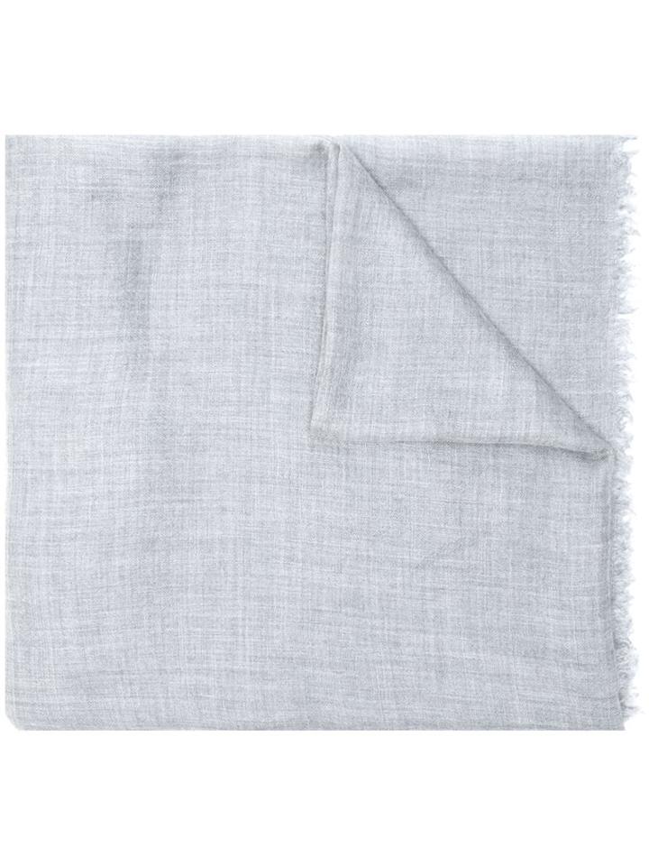 Faliero Sarti Frayed Scarf, Women's, Grey, Silk/cashmere