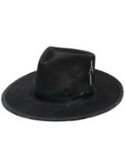 Nick Fouquet Wide Brim Ribbon Trim Hat - Black