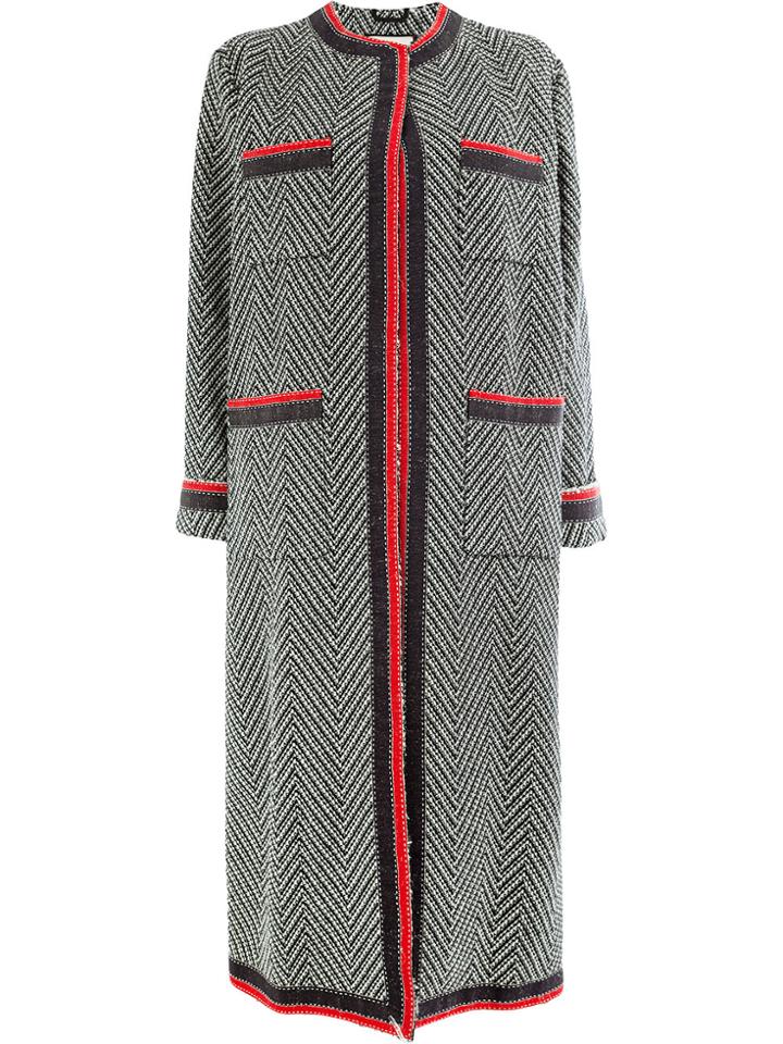 Gucci Chevron Belted Coat - Black