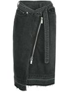 Sacai Asymmetric Zipped Skirt - Grey