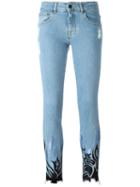 Filles A Papa 'austin Flames' Skinny Jeans, Women's, Size: 28, Blue, Cotton/spandex/elastane