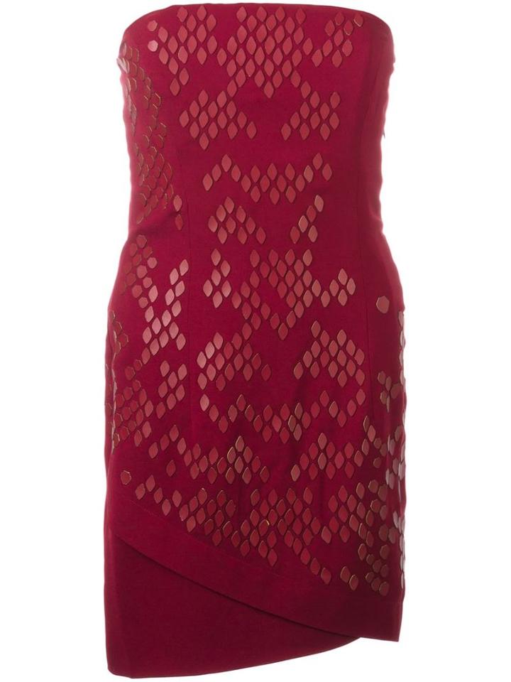 Jay Ahr Strapless Mini-dress, Women's, Size: 34, Red, Polyester/silk/spandex/elastane