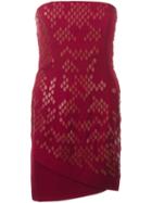 Jay Ahr Strapless Mini-dress, Women's, Size: 34, Red, Polyester/silk/spandex/elastane