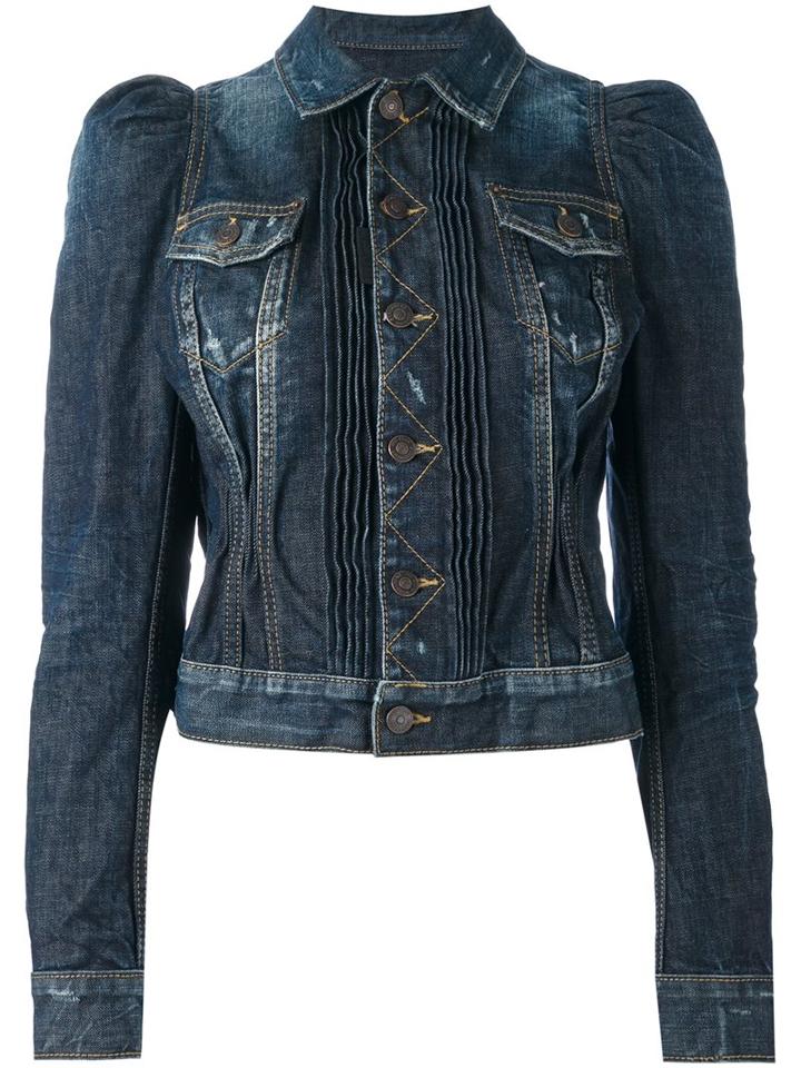 Dsquared2 'katana' Jacket, Women's, Size: 42, Blue, Cotton/spandex/elastane/polyurethane