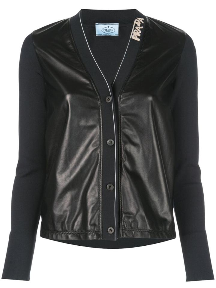 Prada Panel V-neck Cardigan - Black