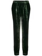 Gold Hawk Velvet Track Trousers - Green