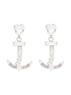 Alessandra Rich Anchor Crystal-embellished Earrings - Silver